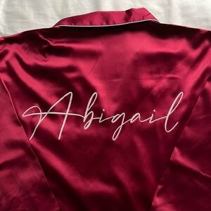 Burgundy Satin Pajama Set